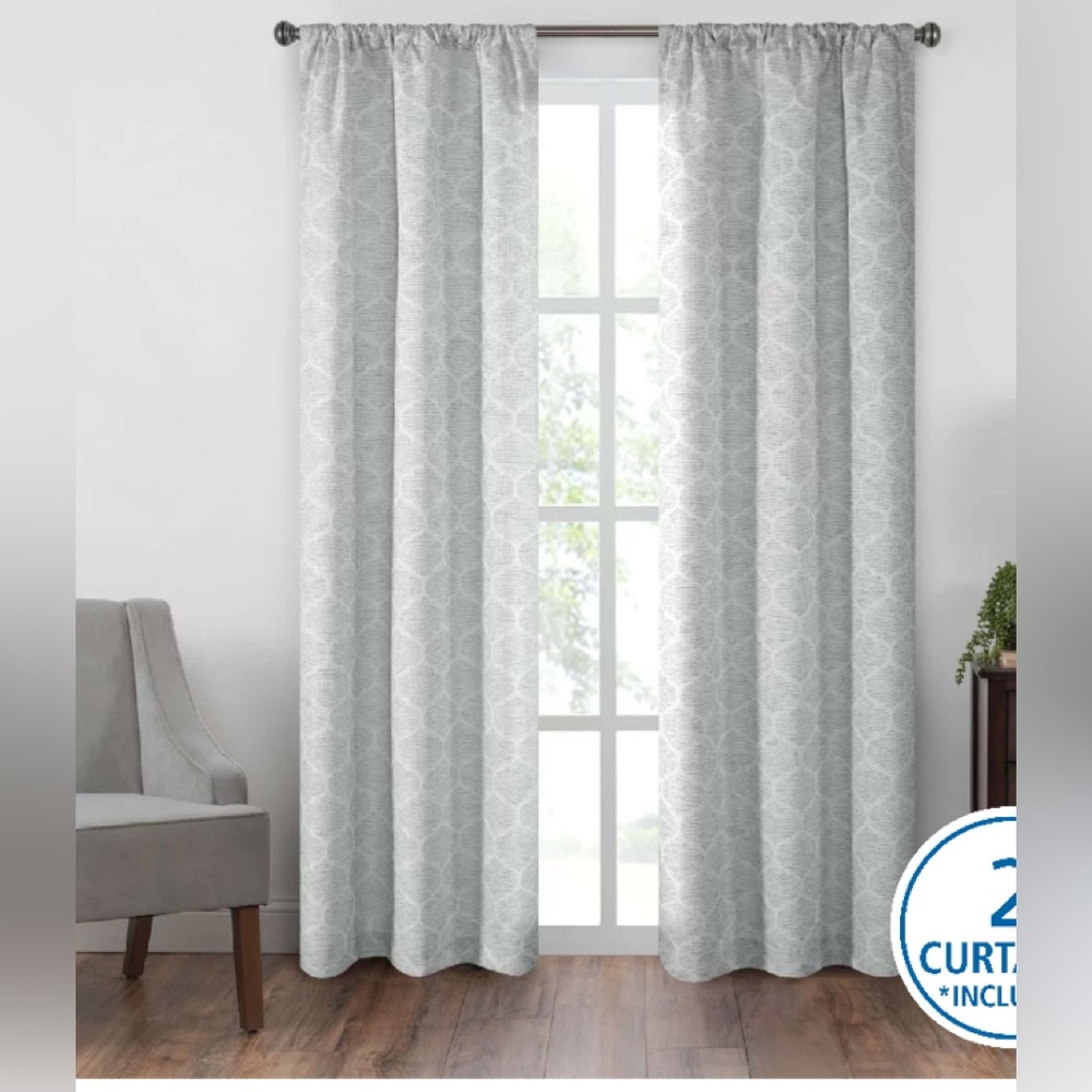 Mainstays Blackout Curtain Printed Jacquard Panel Pair, 2 set of 2’s